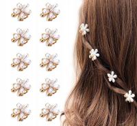 10 szt. Małe mini perłowe spinki z klipsami kwiatowymi Damskie akcesoria do włosów