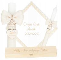 Свеча для крещения и шатер деревянная коробка-шатер и свеча для крещения