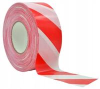TAŚMA OSTRZEGAWCZA Biało czerwona 200m 70mm MOCNA TAŚMA FOLIOWA