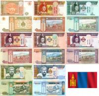 # MONGOLIA - ZESTAW od 1 do 1000 TOGRIG (8 banknotów) - UNC