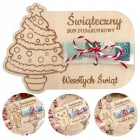 Świąteczny BON podarunkowy KARTKA NA PIENIĄDZE wzory PREZENT na ŚWIĘTA