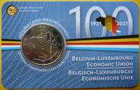 2 EURO BELGIA 2021 100 LECIE UNII GOSPODARCZEJ UNC