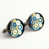 ЗАПОНКИ ДЛЯ РУБАШКИ-STEAM DREAM OLD SILVER-BLUE