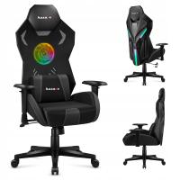 Fotel Gamingowy ERGONOMICZNY Regulowany Huzaro Combat 7.6 RGB Led CZARNY