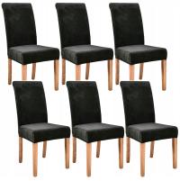 Чехлы для стульев 6 шт велюр универсальный велюр эластичный черный