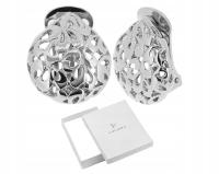 Klipsy Srebrne Ażurowe Damskie Duże Posrebrzane Okrągłe BIŻUTERIA COLIBRA