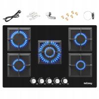 Газовая стеклянная плита IsEasy 5 горелок 3300w / 1000W 77CM NG / LPG