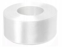 BIAŁA WSTĄŻKA TASIEMKA SATYNOWA ŚLUB BIEL 50MM WESELE KOMUNIA PAKOWANIE