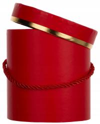 FLOWER BOX PUDEŁKO NA KWIATY PREZENT CZERWONY ZŁOTY