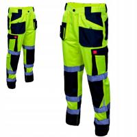 Рабочие брюки предупреждающие светоотражающие мужские защитные тройные сшитые неоновые R. 52