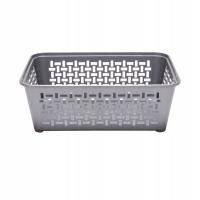 Koszyczek koszyk plastikowy DOMINO 3 30x20x11 Sreb