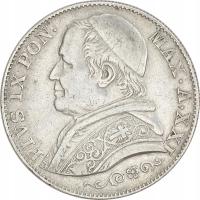 17.PAPIESTWO, PIUS IX, 2 LIRY 1866/ XXI