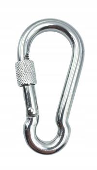 KARABINEK 6mmx60mm Z ZABEZPIECZENIEM gwintowany