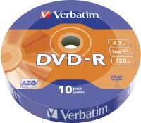 DVD Verbatim DVD-R 4,7 ГБ Набор 10 штук чистые диски для копирования фильмов