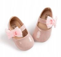 BUTY NIEMOWLĘCE BALERINY lakierki KOKARDA r. 17/18