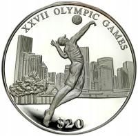 Liberia. 20 dolarów 2000, Igrzyska XXVII Olimpiady, Sidney 2000 – SREBRO