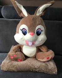 Koc Maskotka 2 W 1 Poduszka Zając