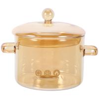 SZKLANY GARNEK DO GOTOWANIA Z POKRYWĄ I UCHWYTAMI