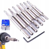 WIERTŁA SAMOGWINTUJĄCE RDZENIOWE ZESTAW 7SZT STALOWY ZAWIAS