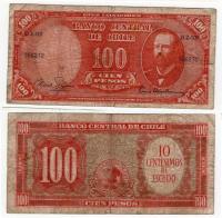 CHILE 1960 10 CENTESIMOS / 100 PESOS
