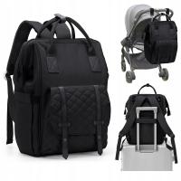 Черный рюкзак сумка для коляски органайзер для мамы папы 3в1