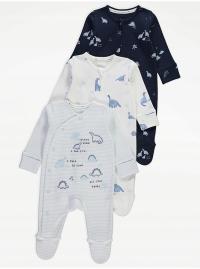 Pajacyk śpioch 3 pak dinozaury George 3-6 mies 62-68