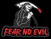 Naszywka Fear no Evil haftowana z termofolią chopper