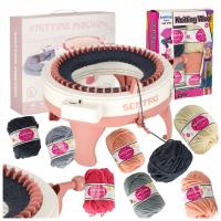 MASZYNA DZIEWIARSKA DO SZYDEŁKOWANIA SZYCIA KROSNO + WŁÓCZKI 8 SZT ZESTAW