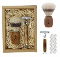 Zestaw do golenia dla mężczyzn Pędzel do golenia Maszynka żyletki BAMBUS