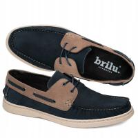 МУЖСКИЕ МОКАСИНЫ ИЗ НАТУРАЛЬНОЙ КОЖИ НА ШНУРОВКЕ BRILU PERCY ТЕМНО-СИНЕГО ЦВЕТА