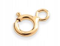 ZŁOTE ZAPIĘCIE OKRĄGŁE FEDERING DO BRANSOLETEK I NASZYJNIKÓW 585 14K