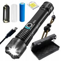 MOCNA LATARKA TAKTYCZNA LED XHP90 ZOOM SURVIVALOWA CREE AKUMULATOROWA USB-C