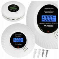 CERTYFIKOWANY CZUJNIK CZADU DYMU TLENKU WĘGLA 2W1 BEZPRZEWODOWY GŁOŚNY 85dB