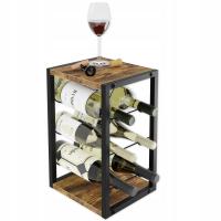 REGAŁ NA WINO METALOWY NA 6 BUTELEK STOJAK BUTELKI BAREK ALKOHOLE PÓŁKA