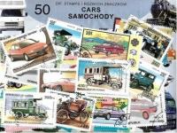 Zestaw 50 znaczków pocztowych - SAMOCHODY
