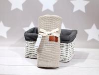 MELLOW Kocyk dziany 100% bawełna 80x110 cm beżowy – miękki, oddychający