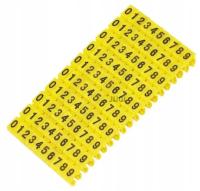 Oznaczniki przewodów zaciskane 1.5mm NUMERY (0-9) żółte 1kpl.