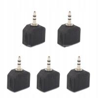 5Pcs 3.5mm 1 Male to 2 Female Double Earphone Audio Y Splitter 2 Way Plug