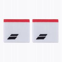 Frotki na nadgarstek Babolat Logo Wristband 2 szt. white/strike red OS