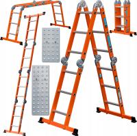 Алюминиевая и стальная шарнирная лестница 150 кг многофункциональная 4x3 dooc podest