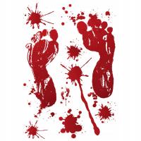 Halloween Wall Decal Halloween Window Clings Bloody Stickers Bloody Footpri