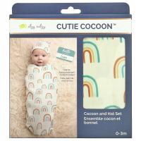 itzy ritzy, Cutie Cocoon, Cocoon And Hat Set, 0-3 Months, Over The Rainbow,