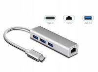KARTA SIECIOWA HUB USB C 3.0 ADAPTER PRZEJŚCIÓWKA RJ45 GIGABIT ETHERNET LAN