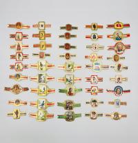 Etykiety cygarowe Belgia 1960s MERCATOR różne serie 45 szt.