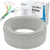 KABEL PRZEWÓD SIECIOWY LAN SKRĘTKA RJ45 UTP 100Mb/s 50M CCA SZARY LANBERG