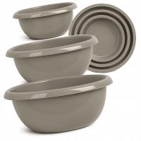 ZESTAW MISEK KUCHENNYCH PLASTIKOWE MISKI 3x MISECZKA OKRĄGŁA MISKA SAŁATKA