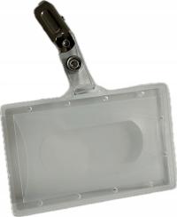 KLIPS Z IDENTYFIKATOREM PLASTIKOWYM NA KARTE ZAWIESZKA Holder ZACZEP