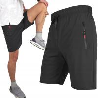 SPODENKI Męskie SPORTOWE szorty TRENING rozciągliwe KIESZENIE ZAMEK