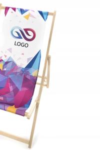 LEŻAK LEŻAKI Z NADRUKIEM UV Z LOGO LEŻAKI BEZ PODŁOKIETNIKA 5 SZT