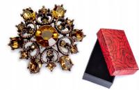 Broszka Brązowa Okrągła Jablonex Prezent Gwiazdka